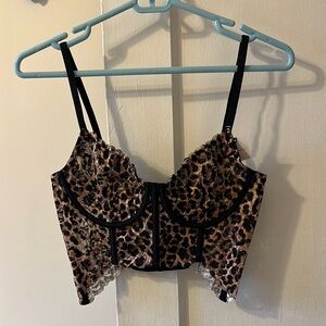 NWT Giselle Lace Bustier Animal Print Corset Top from Anthropologie